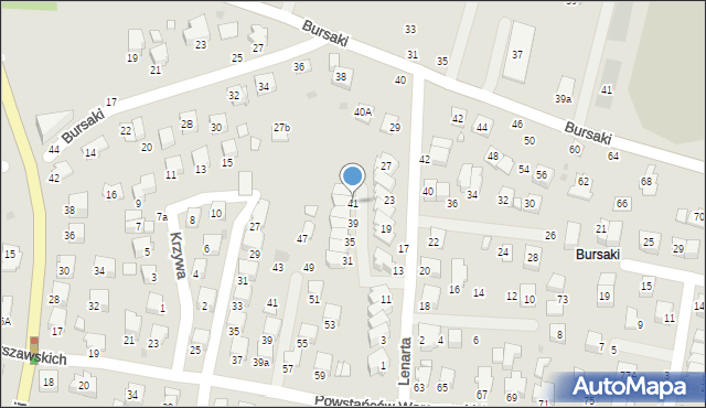 Krosno, Lenarta Jana, 41, mapa Krosna