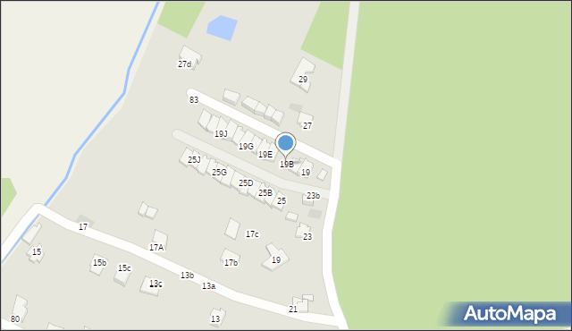 Krosno, Leśna, 19B, mapa Krosna