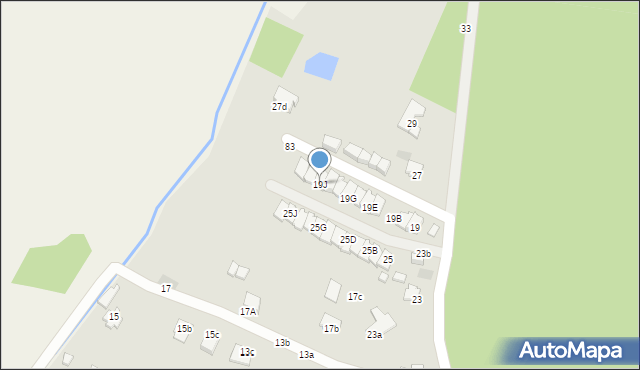 Krosno, Leśna, 19J, mapa Krosna