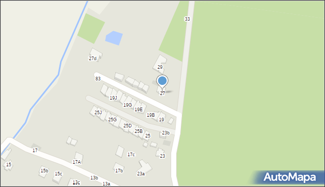 Krosno, Leśna, 27, mapa Krosna