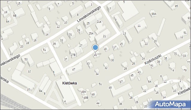 Krosno, Lewakowskiego Augusta, 41, mapa Krosna