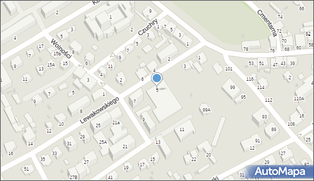 Krosno, Lewakowskiego Augusta, 5, mapa Krosna