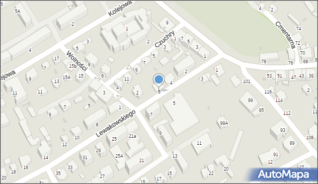 Krosno, Lewakowskiego Augusta, 6, mapa Krosna