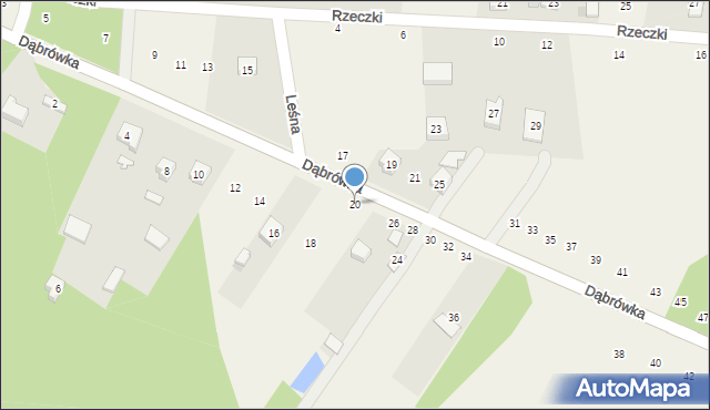 Krusin, Leśna, 20, mapa Krusin