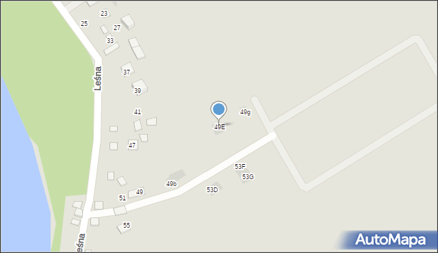 Kruszwica, Leśna, 49E, mapa Kruszwica