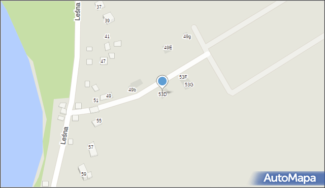 Kruszwica, Leśna, 53D, mapa Kruszwica
