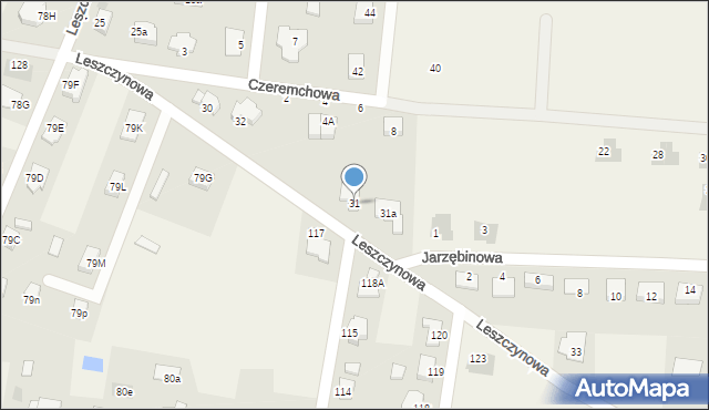 Kruszyn, Leszczynowa, 31, mapa Kruszyn