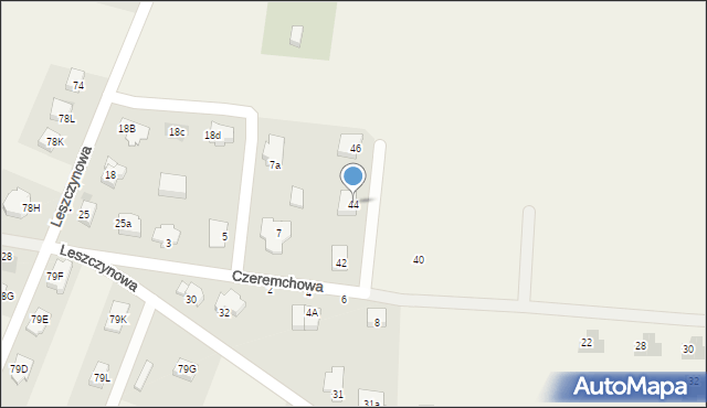 Kruszyn, Leszczynowa, 44, mapa Kruszyn