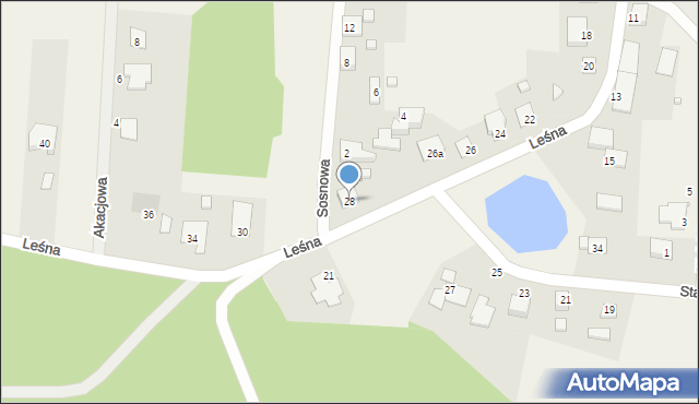 Kruszyn, Leśna, 28, mapa Kruszyn