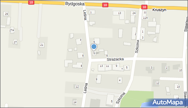 Kruszyn, Leśna, 7, mapa Kruszyn