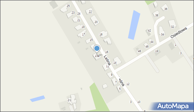 Kruszyn Krajeński, Leśna, 13a, mapa Kruszyn Krajeński