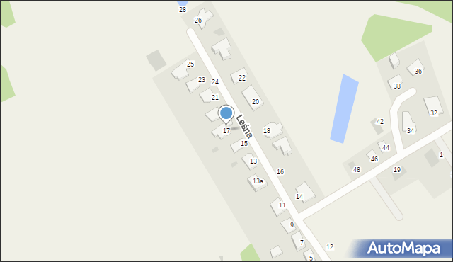 Kruszyn Krajeński, Leśna, 17, mapa Kruszyn Krajeński