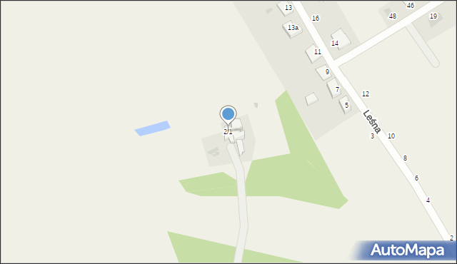 Kruszyn Krajeński, Leśna, 2/1, mapa Kruszyn Krajeński