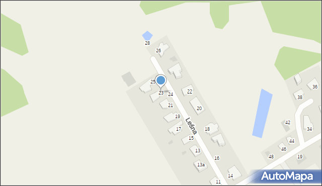 Kruszyn Krajeński, Leśna, 23, mapa Kruszyn Krajeński