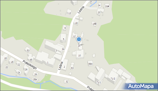 Krynica-Zdrój, Leśna, 14, mapa Krynica-Zdrój