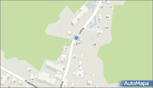 Krynica-Zdrój, Leśna, 18, mapa Krynica-Zdrój