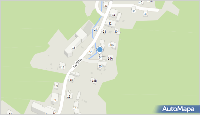 Krynica-Zdrój, Leśna, 24, mapa Krynica-Zdrój