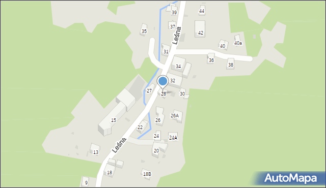 Krynica-Zdrój, Leśna, 28, mapa Krynica-Zdrój