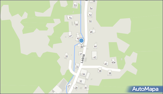 Krynica-Zdrój, Leśna, 39, mapa Krynica-Zdrój