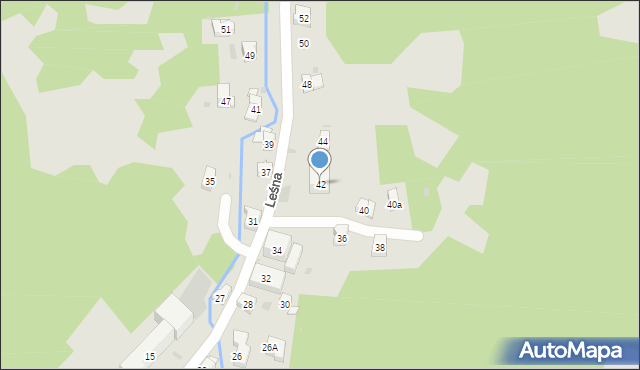 Krynica-Zdrój, Leśna, 42, mapa Krynica-Zdrój