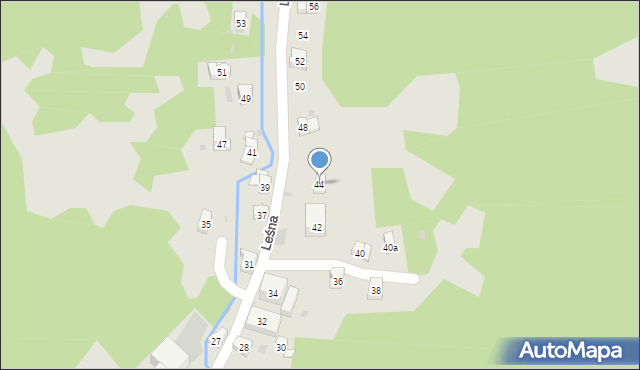 Krynica-Zdrój, Leśna, 44, mapa Krynica-Zdrój