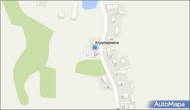 Kryształowice, Leśna, 14, mapa Kryształowice