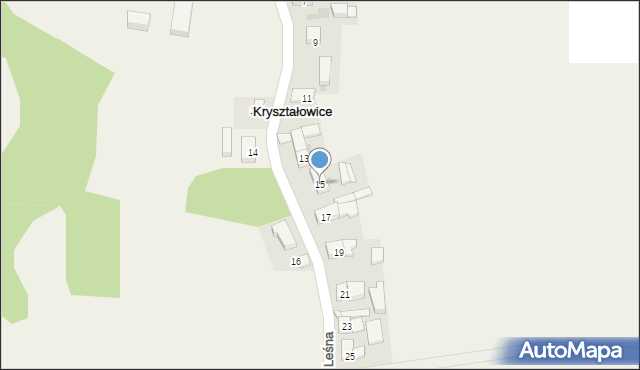 Kryształowice, Leśna, 15, mapa Kryształowice