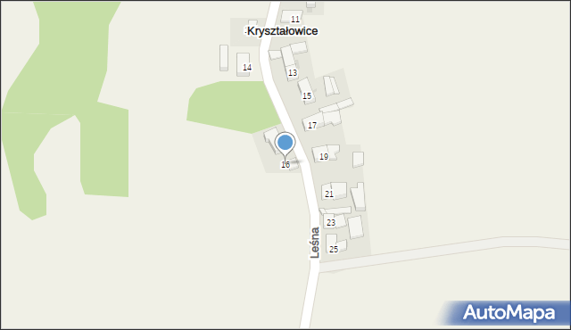 Kryształowice, Leśna, 16, mapa Kryształowice