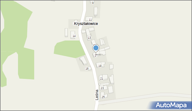 Kryształowice, Leśna, 17, mapa Kryształowice