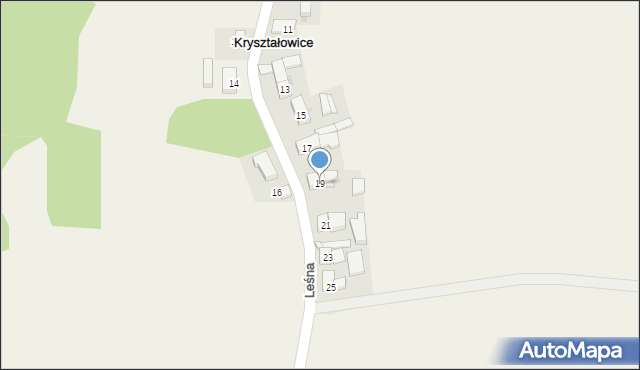 Kryształowice, Leśna, 19, mapa Kryształowice