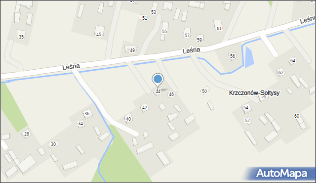 Krzczonów, Leśna, 44, mapa Krzczonów