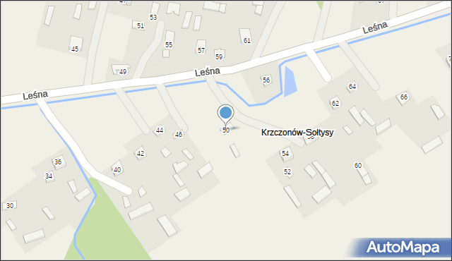 Krzczonów, Leśna, 50, mapa Krzczonów