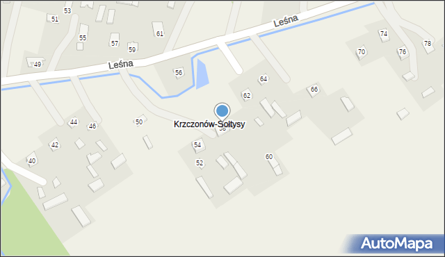 Krzczonów, Leśna, 58, mapa Krzczonów