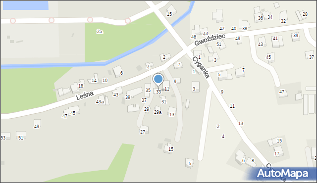 Krzeszowice, Leśna, 33, mapa Krzeszowice