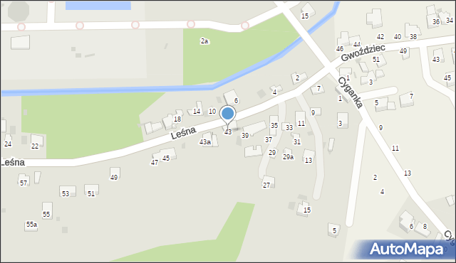 Krzeszowice, Leśna, 43, mapa Krzeszowice