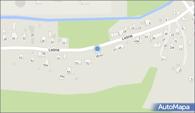 Krzeszowice, Leśna, 49, mapa Krzeszowice