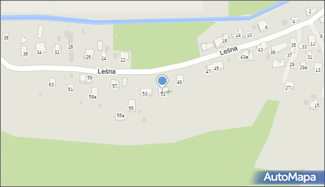 Krzeszowice, Leśna, 51, mapa Krzeszowice