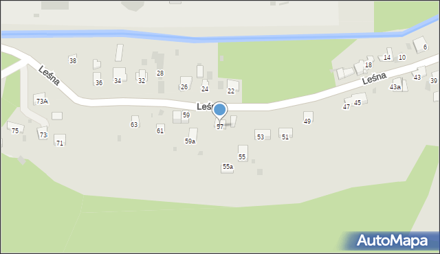 Krzeszowice, Leśna, 57, mapa Krzeszowice