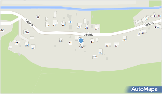 Krzeszowice, Leśna, 59a, mapa Krzeszowice