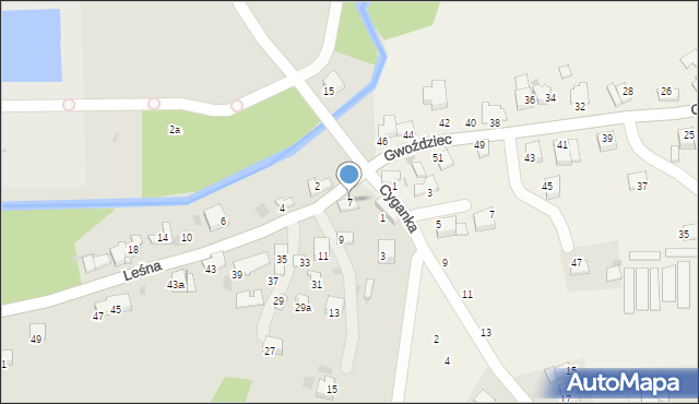 Krzeszowice, Leśna, 7, mapa Krzeszowice