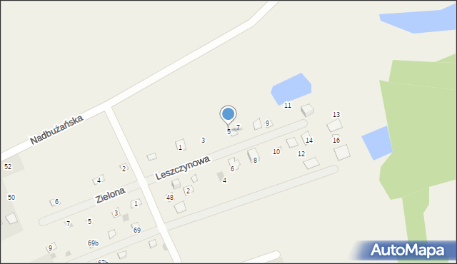 Kuligów, Leszczynowa, 5, mapa Kuligów