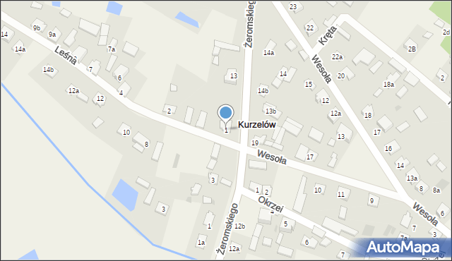 Kurzelów, Leśna, 1, mapa Kurzelów