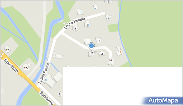 Kwidzyn, Leśna Polana, 16, mapa Kwidzyn