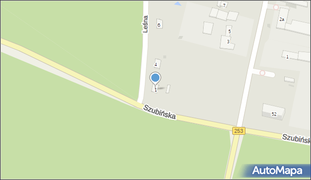 Łabiszyn, Leśna, 1, mapa Łabiszyn
