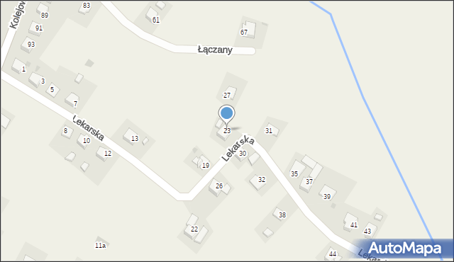 Łączany, Lekarska, 23, mapa Łączany