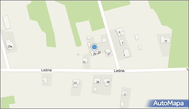 Ładzice, Leśna, 23, mapa Ładzice