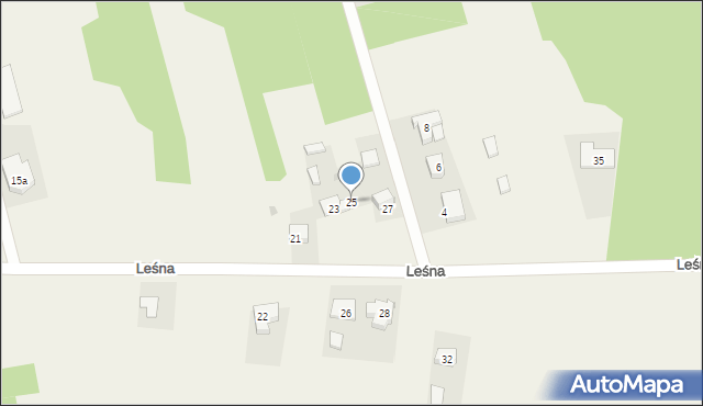 Ładzice, Leśna, 25, mapa Ładzice