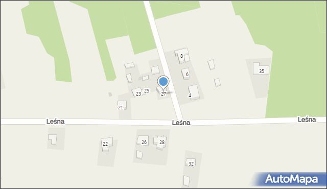 Ładzice, Leśna, 27, mapa Ładzice