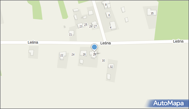 Ładzice, Leśna, 28, mapa Ładzice