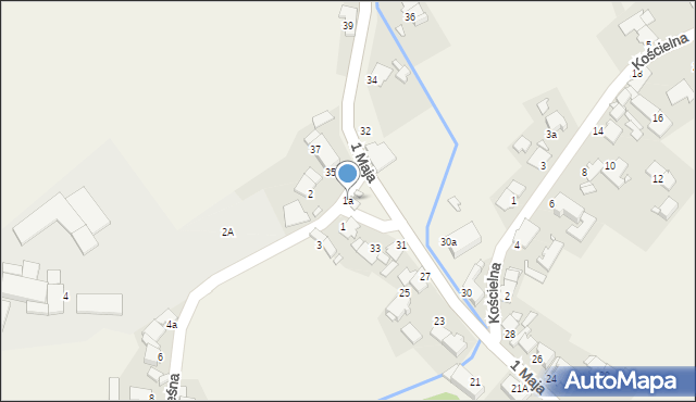 Łąki Kozielskie, Leśna, 1a, mapa Łąki Kozielskie